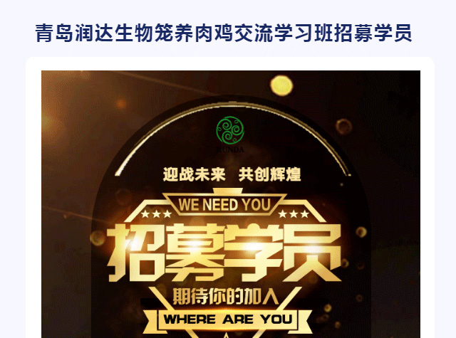  青岛润达生物笼养肉鸡交流学习班开课啦！